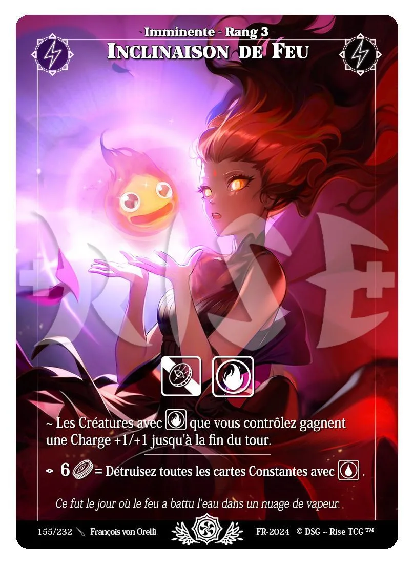 Inclinaison de feu
